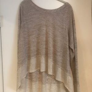 Missimo- Beige/Cream, long sleeve, flowey top.